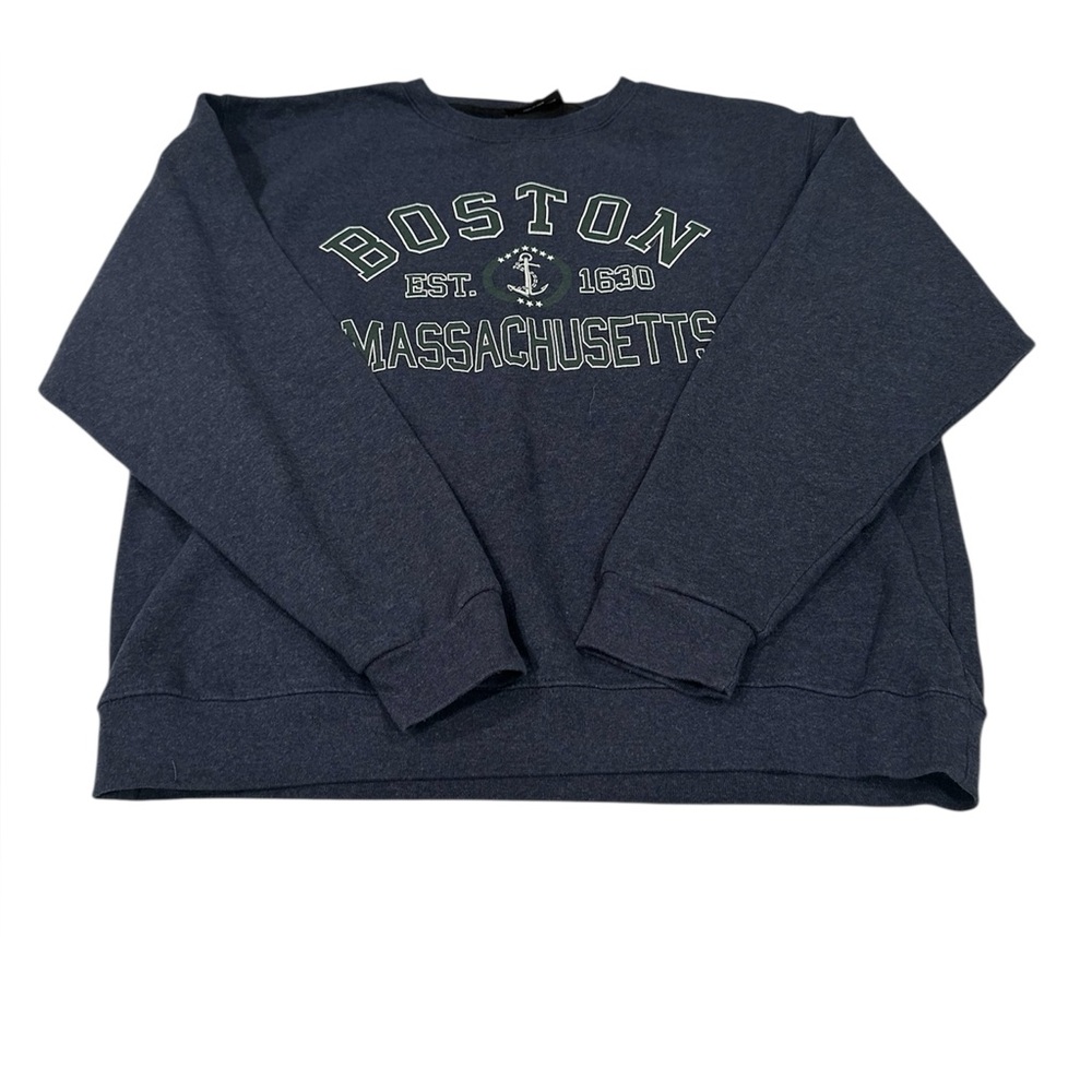 Boston Massachusetts Navy Crewneck